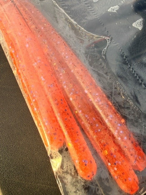 Test 1 — Orange UV base / holographic micro-flake