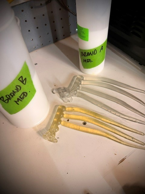 Brand A vs Brand B plastisol comparison