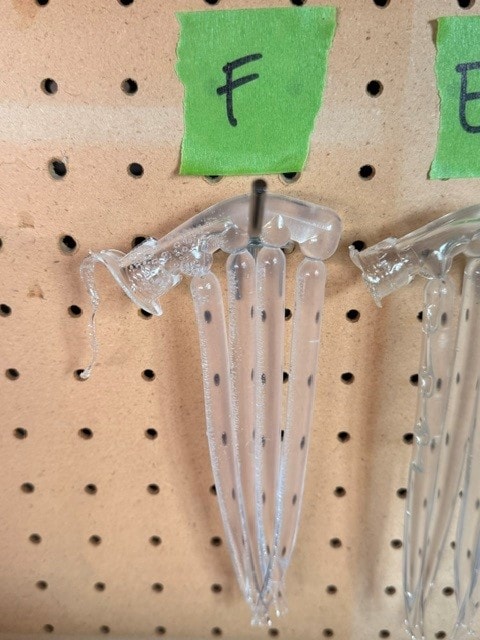 MAT-001 Brand F clear plastisol closeup